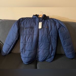 Men navy winter jacket size L